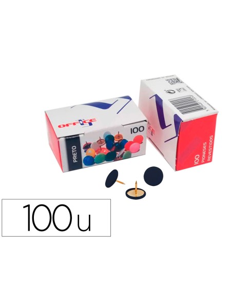 Chincheta lismania office color negro caja de 100 unidades
