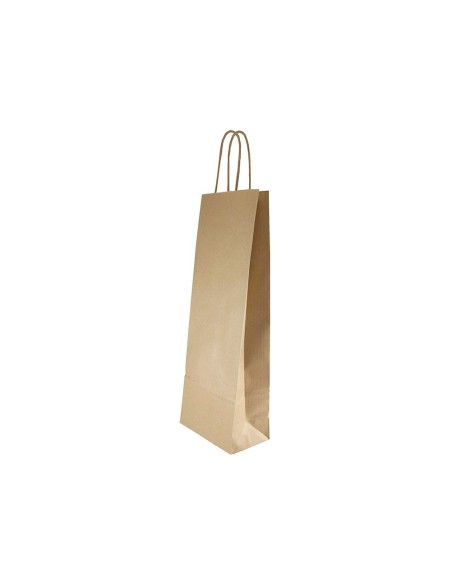 Bolsa kraft basika natural reciclado 90 gr asa retorcida tamaño \"l\" 320x140x400 mm