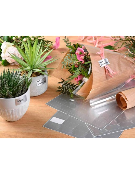 Etiqueta adhesiva tico papel satinado oro / plata laser medidas surtidas caja de 626 unidades