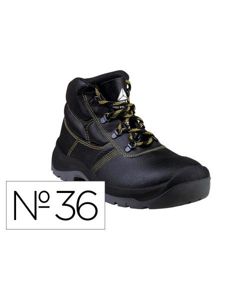 Botas deltaplus de seguridad piel crupon pigmentada suela pu bi-densidad color negro talla 36