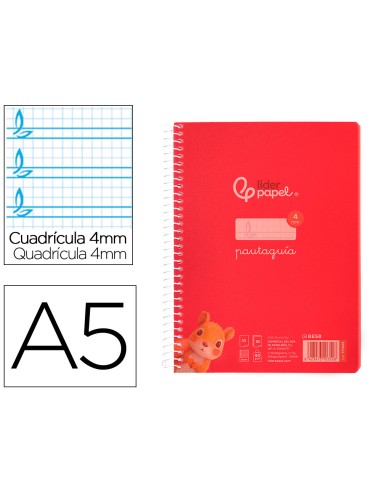 Cuaderno espiral liderpapel a5 pautaguia tapa...