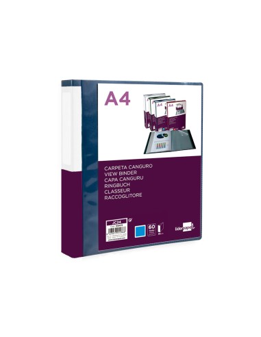 Carpeta liderpapel 60 fundas canguro pp din a4...
