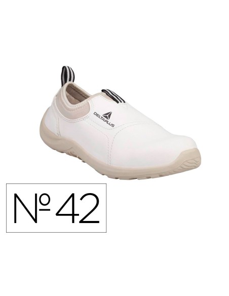 Zapatos de seguridad deltaplus microfibra pu suela pu mono-densidad color blanco talla 42
