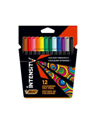 Rotulador bic intensity estuche de 12 colores...