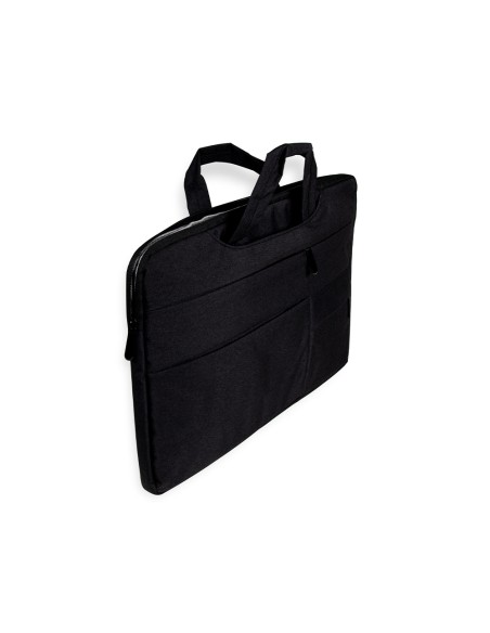 Funda para portatil q-connect 15,6\" con asas retractiles cremallera 3 bolsillos exteriores negro