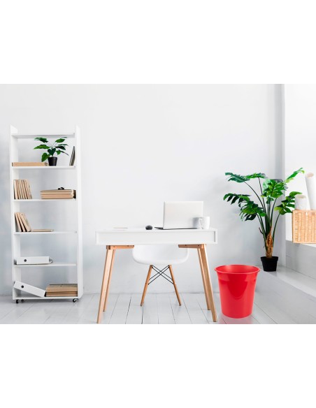 Papelera plastico q-connect rojo translucido 13 litros 275x285 mm