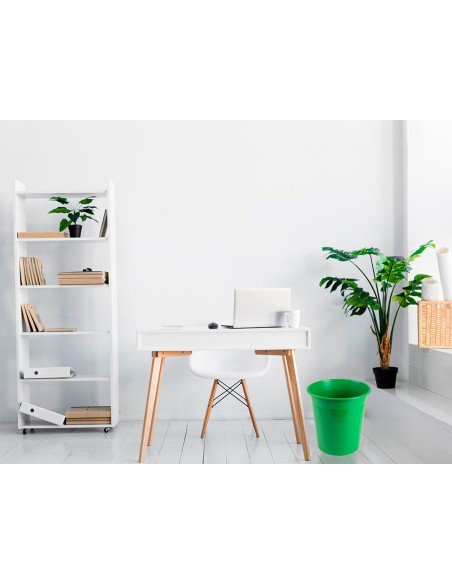 Papelera plastico q-connect verde opaco 13 litros 275x285 mm