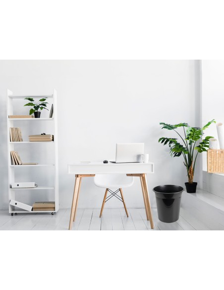 Papelera plastico q-connect negro opaco 13 litros 275x285 mm