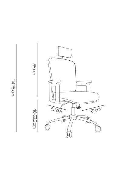 Silla de direccion q-connect ergonomica base metal respaldo alto con reposacabeza ajustable