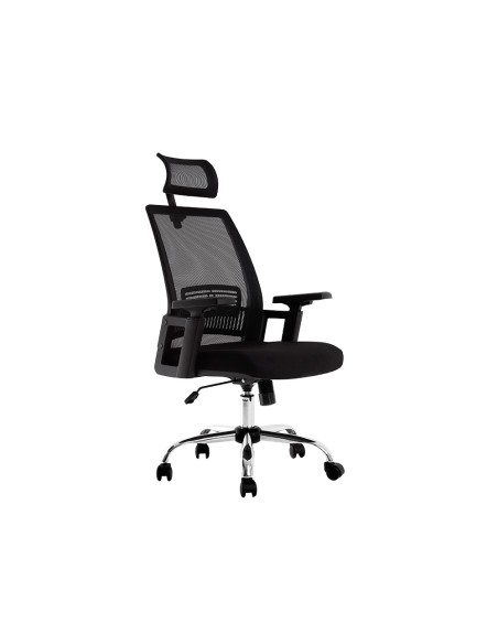 Silla de direccion q-connect ergonomica base metal respaldo alto con reposacabeza ajustable