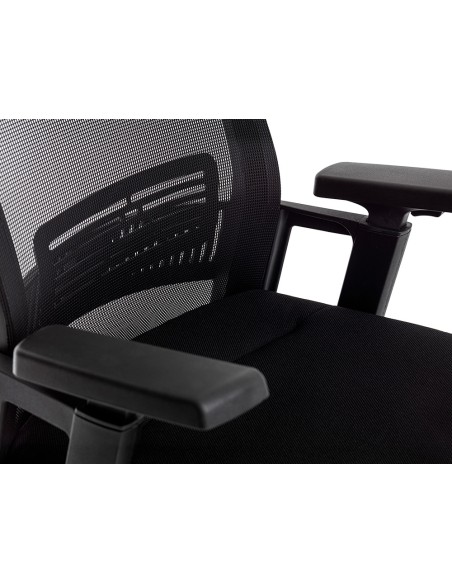 Silla de direccion q-connect ergonomica base metal respaldo alto con reposacabeza ajustable