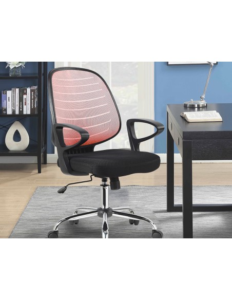 Silla giratoria q-connect base metal regulable en altura 920+80mm alto 600mm ancho 580mm profundidad rojo
