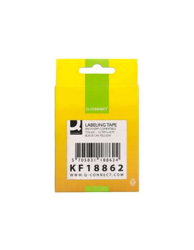 Cinta q-connect tze-631 amarillo-negro 12mm...