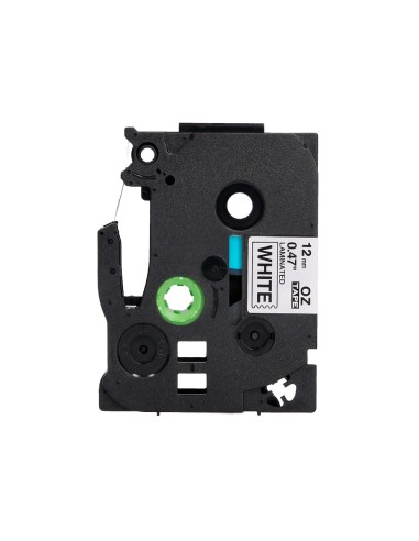 Cinta q-connect tze-231 blanco-negro 12mm...