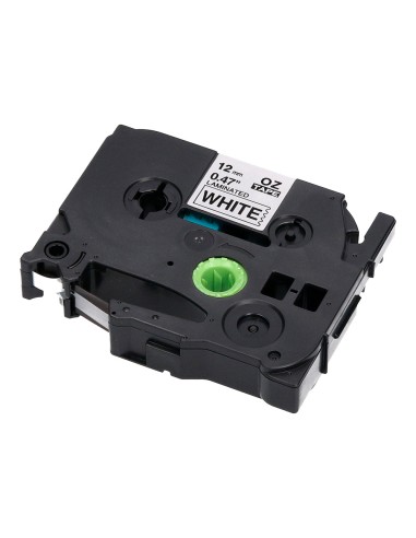 Cinta q-connect tze-231 blanco-negro 12mm...
