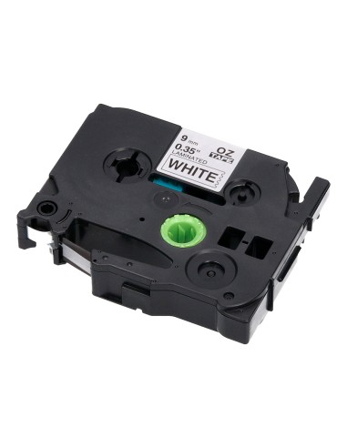 Cinta q-connect tze-221 blanco-negro 9mm...