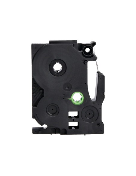 Cinta q-connect tze-211 blanco-negro 6mm longitud 8 m