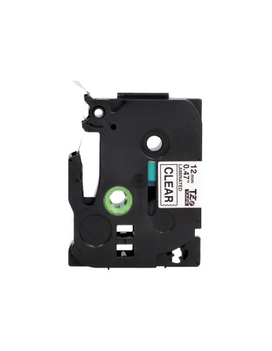 Cinta q-connect tze-131 transparente-negro 12mm...