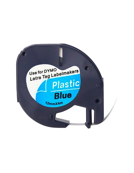 Cinta q-connect 12 mm x 4 m negro-ultra azul para maquina letratag