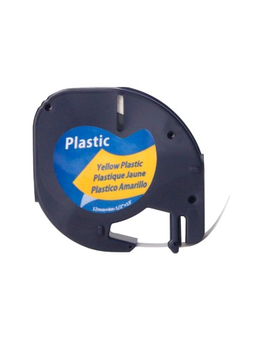 Cinta q-connect 12 mm x 4 m negro-hiperamarillo...