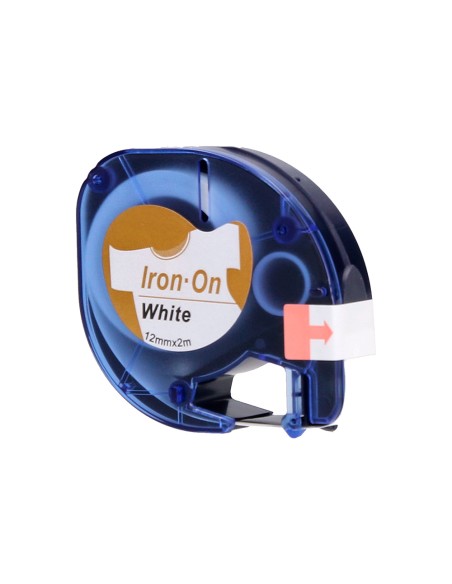 Cinta q-connect 12 mm x 2 m negro-blanco para ropa para maquina letratag