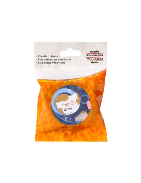 Cinta q-connect 12 mm x 2 m negro-blanco para ropa para maquina letratag