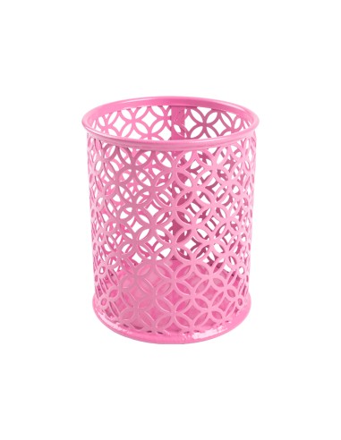Cubilete portalapices q-connect metal rosa...