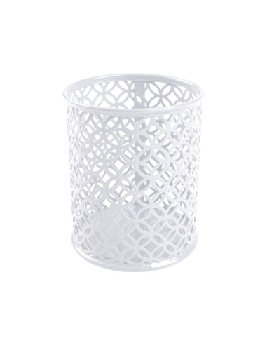 Cubilete portalapices q-connect blanco metal...