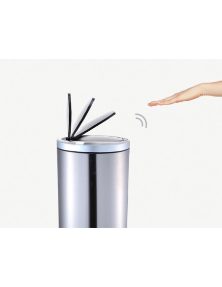 Papelera metalica q-connect con sensor automatico capacidad 10 litros