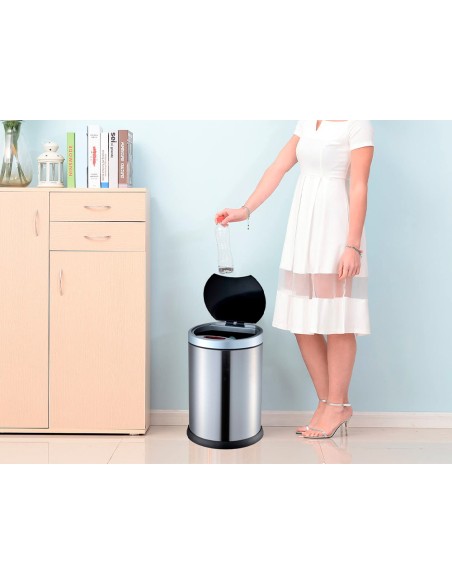 Papelera metalica q-connect con sensor automatico capacidad 10 litros