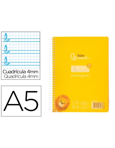 Cuaderno espiral liderpapel a5 pautaguia tapa...
