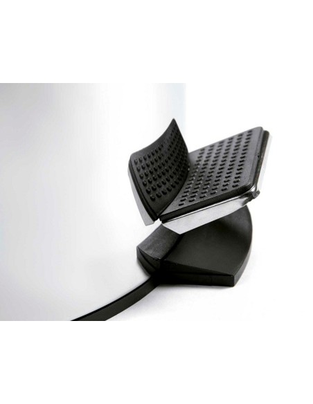Papelera metalica q-connect con pedal cromada 43x29cm capacidad 20 litros