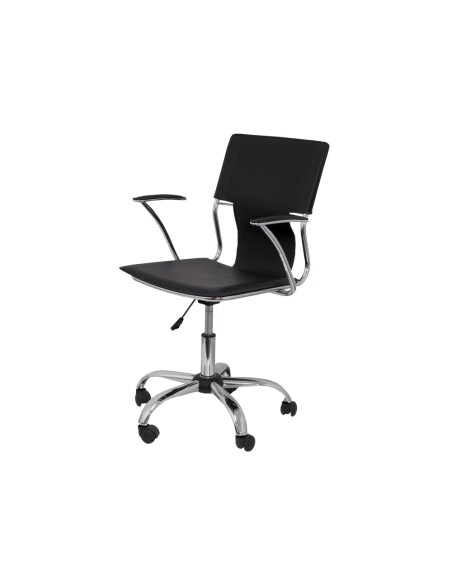Silla giratoria pyc respaldo medio regulable en altura similpiel negra 860+90x480x440 mm