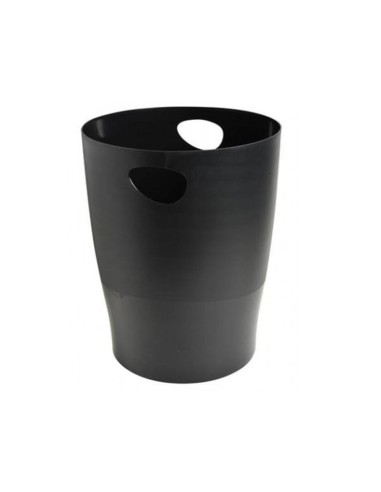 Papelera plastico exacompta ecoblack negro 15...
