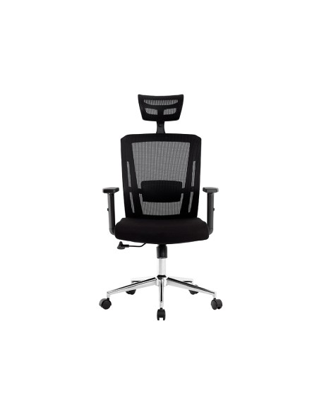 Silla giratoria q-connect ergonomica respaldo alto y reposacabeza ajustable en altura 1180+100x630x625 mm