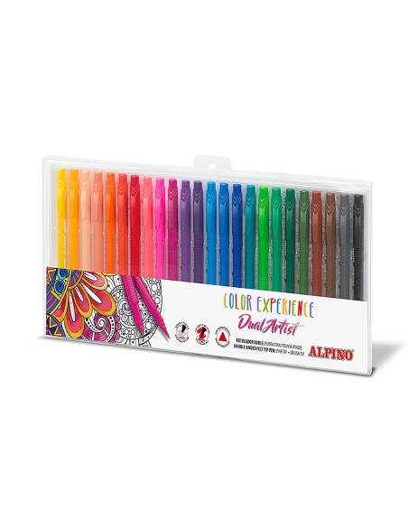 Rotulador alpino dual artist color experience estuche de 24 unidades colores surtidos