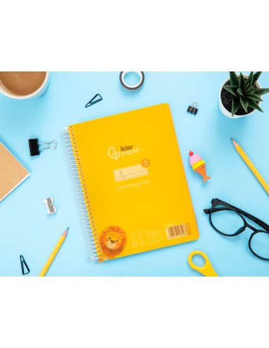 Cuaderno espiral liderpapel a5 pautaguia tapa...