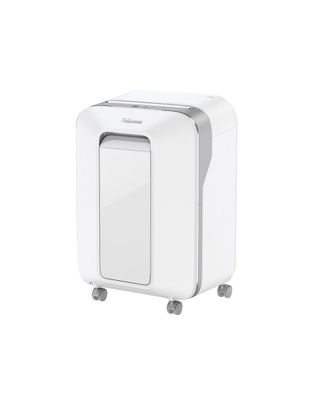 Destructora de documentos fellowes lx211 capacidad de 15 hojas seguridad p5 blanca papelera 23 l grapas