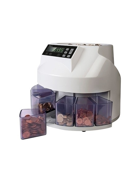 Contador y clasificador de monedas safescan 1250eur velocidad 200 monedas / minuto capacidad 500 monedas