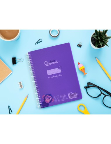 Cuaderno espiral liderpapel a5 pautaguia tapa...