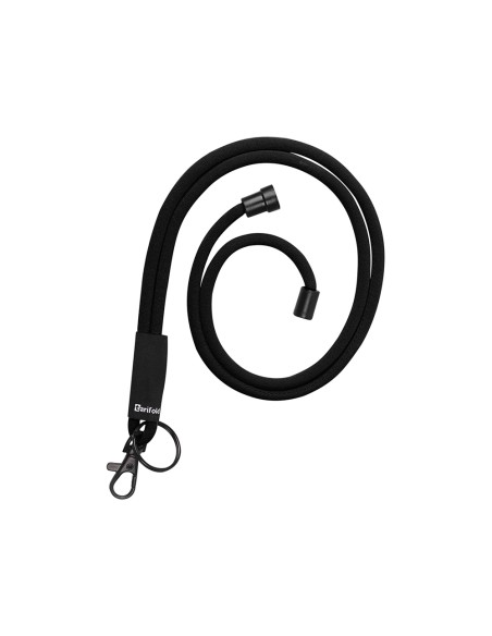 Cordon colgante para identific ador djois textil con llave ro y mosqueton 43 cm negro pack de 10 unidades