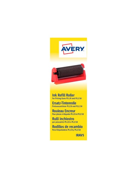 Rodillo entintador avery para etiquetadora pl1/8 y pl2/18 color negro caja de 5 unidades
