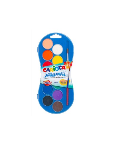 Acuarela carioca 12 colores con pincel estuche...