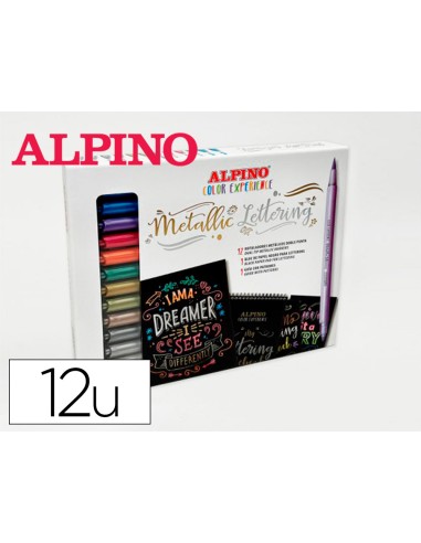 Rotulador alpino metallic lettering doble punta...