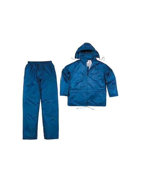 Conjunto de lluvia deltaplus 400 poliester/pvc azul marino talla m