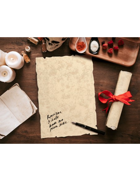 Papel pergamino liderpapel din a4 con bordes 180 gr color crema paquete de 50 hojas