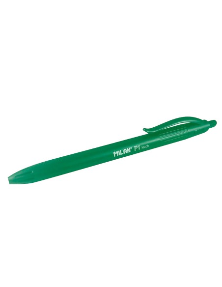 Boligrafo milan p1 retractil 1 mm touch verde