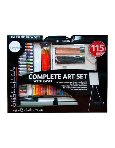Set de pinturas daler rowney 115 piezas con...