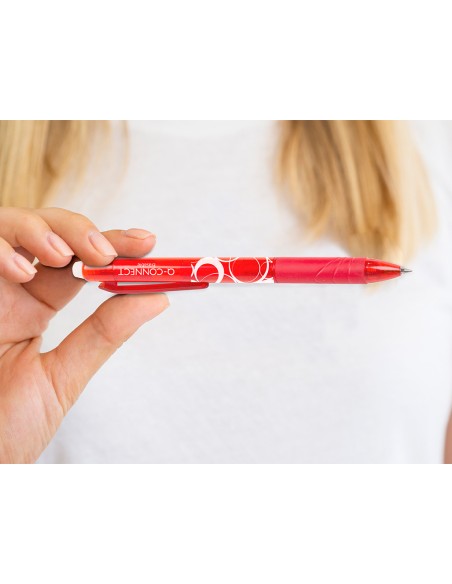 Boligrafo q-connect retractil borrable 0,7 mm color rojo