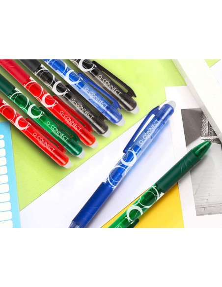 Boligrafo q-connect retractil borrable 0,7 mm color azul